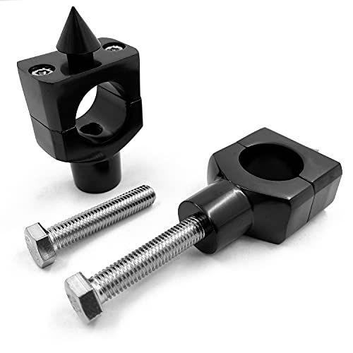 HTTMT- 1.25" / 31.25mm Black Motorcycle Handlebar Riser Compatible with H-D Sportster Softail Victory cruisers [P/N: MT030-008A-1.25-BK] - color: Black, size: Spike 1.25 inch