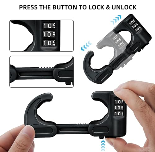4 Pack Cabinet Locks with Combination Baby Proof Cabinet Door Lock Multifunctional Adjustable Child Safety Lock Knobs Door Lock for Knob Handle (Black) - color: Black