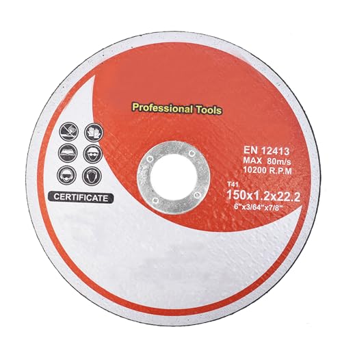 25 Pcs Ultra Thin Cutting Wheel Disc 6 x 0.045 x 7/8 Inch Metal Stainless Steel Cut Off Wheels for Angle Grinder, General Purpose Metal Cutting - style: 25pcs 6"x0.045"x7/8"