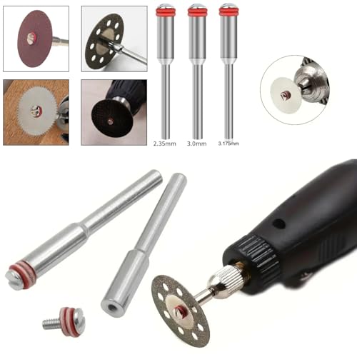 30 Pack Diamond Cutting Wheel Mounting Mandrel Replacement Cut Off Wheels Mandrels 1/8'' Shank Wire Brush Wheel Stem for Dremel Rotary Tool Polishing Buffing Wheels Saw Blades Cut Off Discs