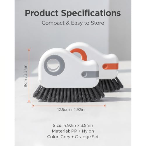 2 PCS Window Track Cleaner, 2 in 1 Groove Cleaning Brush with Hidden Scraper, Hard Bristle Crevice Cleaning Tool, Sliding Door Track Cleaner for Window Sill, Narrow Gaps, Kitchen, Bathroom