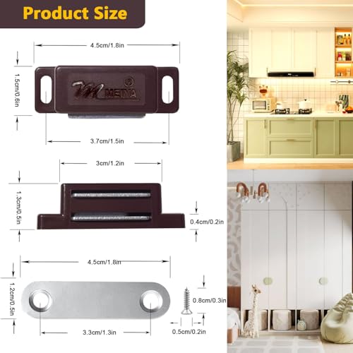 Cabinet Magnetic Catch FNFAI 16 Pack Brown Cabinet Door Magnetic Latch - color: Brown