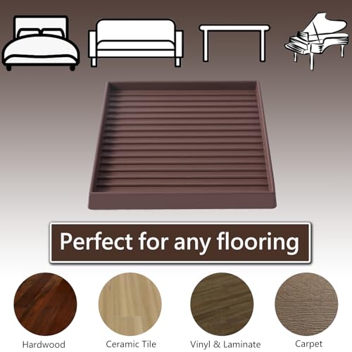 Jayen Non Slip Furniture Caster Cups Coasters Pads for Hardwood Floors, 5x5 - size: 4 Pcs Brown