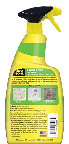 Goo Gone Grout and Tile Cleaner - 28 Ounce - Removes Tough Stains Dirt Caused by Mold Mildew Soap Scum and Hard Water Staining - Safe on Tile Ceramic Porcelain, pack of 2 - size: 28 Fl Oz (Pack of 2)