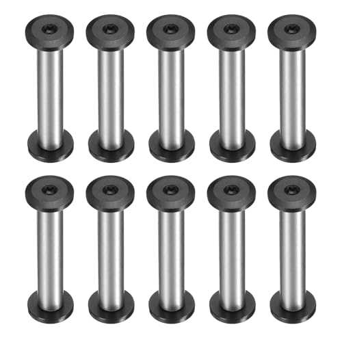HARFINGTON 10pcs Knife Handle Screws 5 x 30mm M4 Torx Sink Head Stainless Steel Pocket Knife Pivot Pin Folding Knives Bolts Fasteners for Blade Fixing, Black/Silver - size: 5 x 30mm