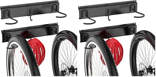 Ultrawall Bike Rack, Garage Bike Rack Wall Mount for 2 Bicycle and 1 Helmet, Heavy Duty Bike Storage for Home Space Saving Holds Up to 100lbs (Pack of 2) - size: 2 bike (Pack of 2)