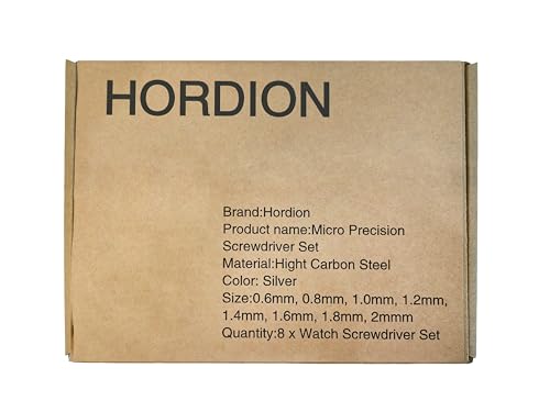 Hordion 8Pcs Micro Precision Screwdriver Set 0.6-2mm, Flat - size: 8Pcs Flat