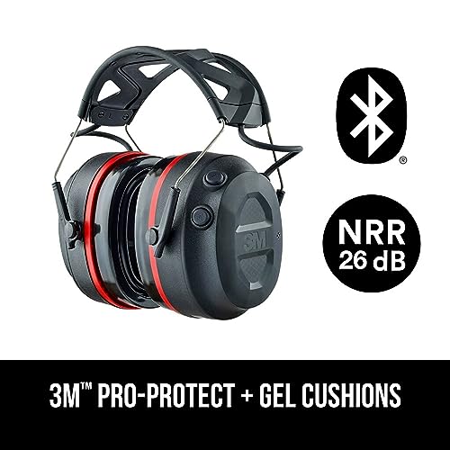 3M Pro-Protect + Gel Cushions Electronic Hearing Protector with Bluetooth Wireless Technology, NRR 26 dB