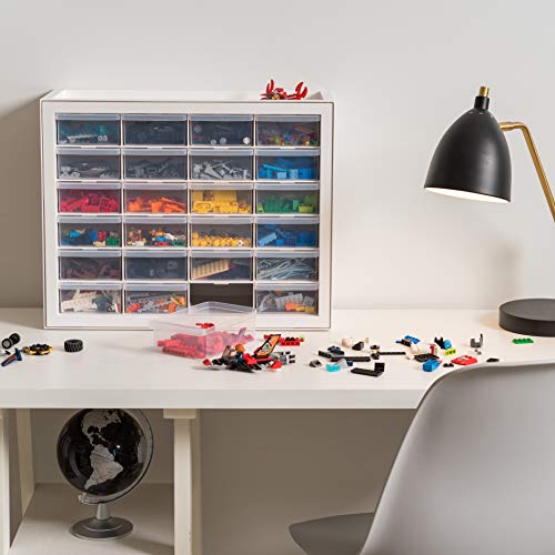 IRIS USA 24-Drawer Plastic Storage Cabinet, Teacher Toolbox, White - color: White, size: 24 Drawer