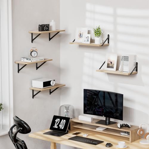 4x3 Shelf Brackets 6 Pack Wall Mount Includes Screws Anchors (Black) - color: Black, size: 4"x3" (6 PACK)