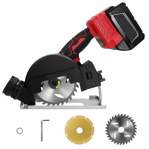 Mini Circular Saw for Milwaukee 18V Battery, 12000RPM 4 Inch Small Brushless Circular Saw, Cutting Depth 0.8"(20mm) for Wood, Soft Metal, Plastic, Drywwall, Tile Cuts(No battery)