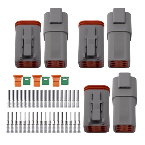 Deutsch 6 Pin DT Connector Waterproof Electrical Wire Connector - style: 3 Sets 6 Pin