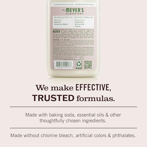 MRS. MEYER'S CLEAN DAY Baking Soda Cream Cleaner, Apple Blossom, 16 fl oz | Freshens Kitchen, Removes Soap Scum and Grease, For Use on Sinks, Stovetops, Pots, & Pans