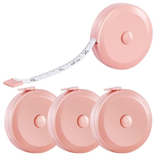 Tape Measure, 4 Pack Soft Retractable Measuring Tape 60-Inch/150cm Double-Scale Metric Tape Measure,for Body Measuring Sewing Tailor Cloth Knitting Home Craft Measurements (Cold red) - color: 4 Pack (Cold red)