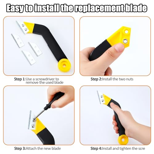 Blulu 11 Pcs Grout Float Set, Rubber Float, 6 Sponges, Angled Saw, Black - color: Black