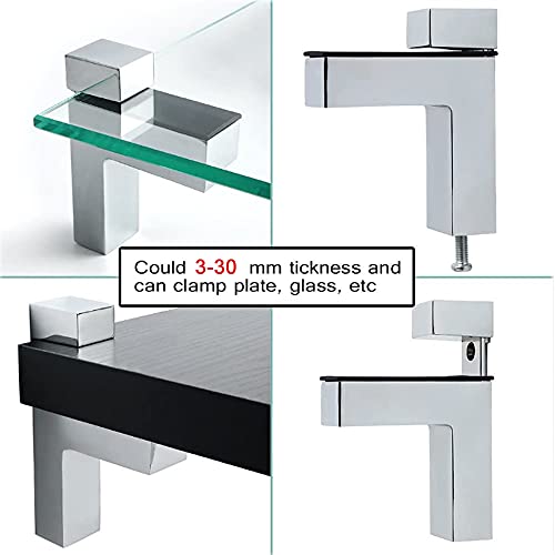 AWEN Solid Metal Adjustable Wood/Glass Shelf Bracket Wall Mount, 2 Pcs (Polished Chrome) - size: Polished Chrome-2pcs