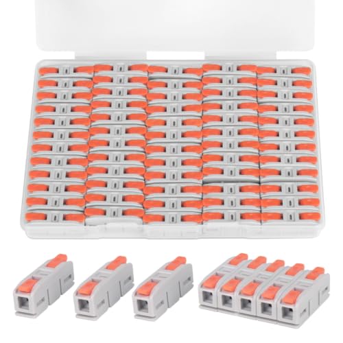 60PCS AVARBUVO Lever Wire Connectors, Mini Quick Connector Push-in, 1 in 1 Out Electrical Wire Inline Terminal for Splicing 24-12 AWG - size: 60PCS
