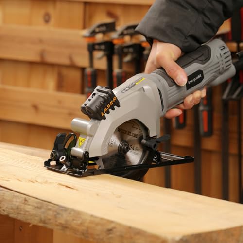4A Mini Circular Saw Corded Compact Saw with Laser Guide - style: Corded 4A