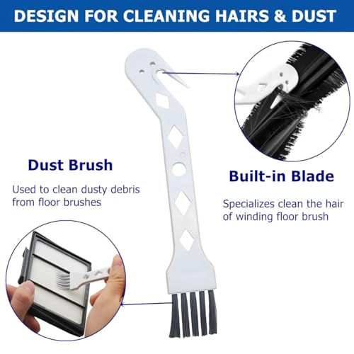 4 Packs Cleaning Brush for Robot Vacuum,Handheld Vacuum Cleaning Brush,Universal Tool Brush for Cleaning Hair/Pet Hair/Dust - color: White-4pcs