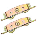 Huazu Heavy-Duty Sliding Door Rollers - 1-1/4" Steel Ball Bearing, Adjustable Sides, 2-Piece Set with Screen Door Roller Assembly for Courtyard Doors