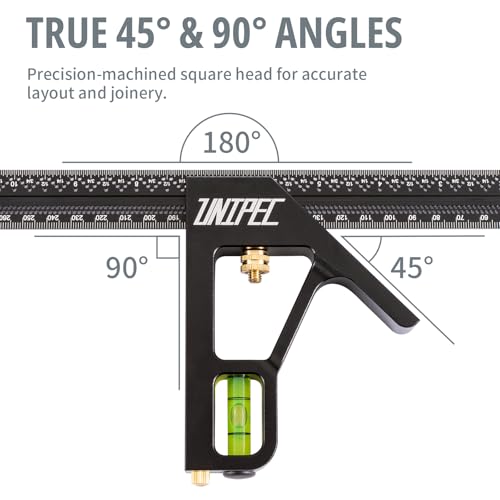Combination Angle Square, 12-Inch Metric & Inch Ruler - color: Economy 2-Piece Combo Square