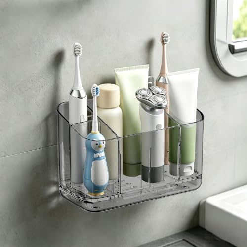 Electric Toothbrush Holder Wall & Counter, No-Drill, 5-Slot