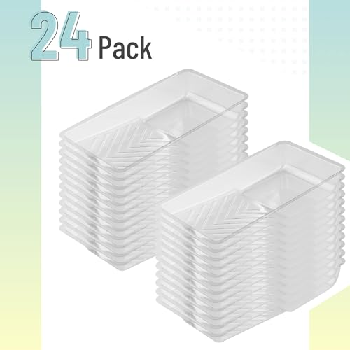 Bates- Paint Tray Liner, 4 Inch, 24 Pack, Clear, Plastic Disposable Paint Tray for Painting Walls - color: Clear, size: 24 Pack 4 Inch