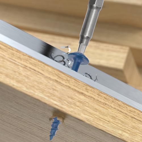 Glarks 250pcs #8 x 1’’, 1-1/4", 1-1/2’’, 2", 2-1/2" Pocket Hole Screws with Square Drill Bit Kit, Blue Coated Square Drive Wood Screws, Washer Head Coarse Thread Screw for Woodworking, Furniture - size: 250pcs 8x1,8x1-1/4,8x1-1/2,8x2,8x2-1/2