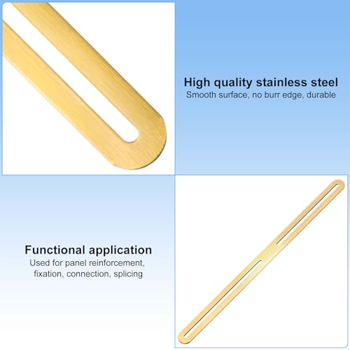 M METERXITY 2-Pack Flat Mending Plate Support 14.17x0.94in, Gold - color: Gold, size: 360 x 24mm