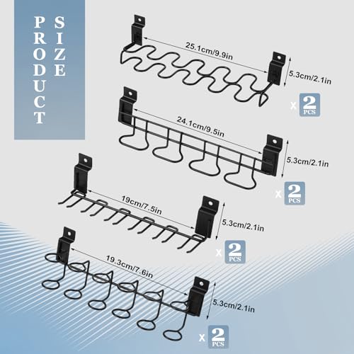 8 Pcs Slatwall Screwdriver Holders Stainless Steel Slat Wall Hooks Slat Boards Organizer Shelving Display Tool Rack Multi Ring for Workbench, Garage Tool Storage