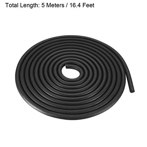 uxcell Foam Rubber Seal Weather Strip 10mm Diameter 5 Meters Long Black - size: 10mm x5m