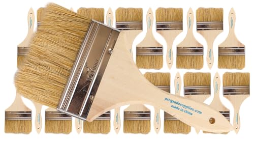 Pro Grade 4" Chip Brushes, Disposable Paint Brushes, for Sealers, 24 Pack