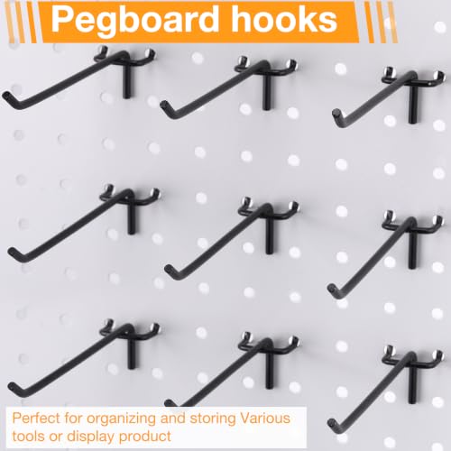 Shimeyao 200 Pcs Peg Board Hooks Stainless Steel Pegs,6 Inch,Black - color: Black, size: 6 Inch