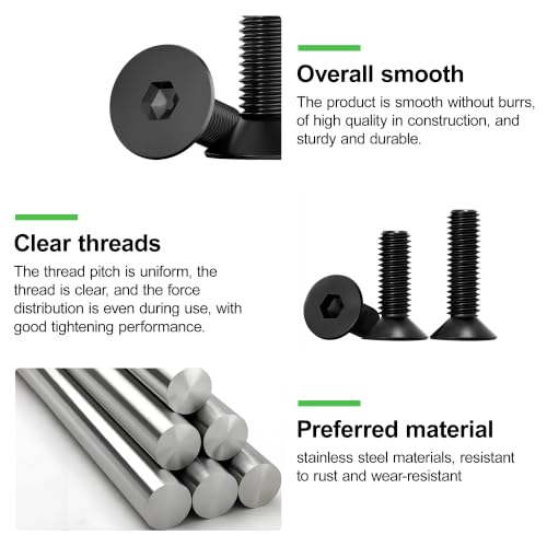 400Pcs M5 Countersunk Flat Head Phillips Machine Screws Assortment Kit, Nuts Washers with Screwdriver, M5x6/8/10/12/16/20/25/30mm for Electronics & Machinery - size: M5-400Pcs