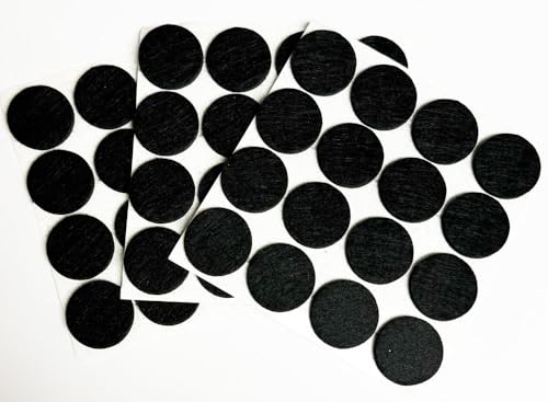 48pcs Self-Adhesive Black Felt Furniture Pads, 1" Round Floor Protectors - color: Black