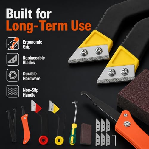 Grout Removal Tool Kit, 2 Saws with 6 Replacement Blades
