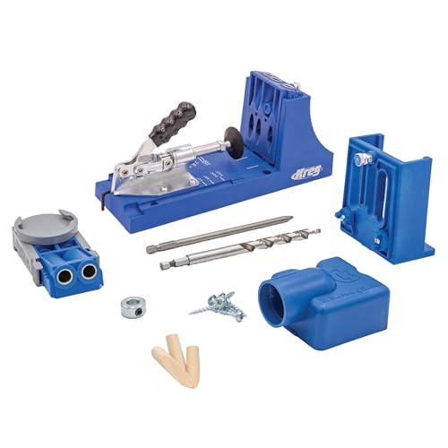 Kreg K4 System - With R3 Jig, Drilling Guide & Dust Collection - Adjustable, Versatile Jig - Create Rock-Solid Joints - For Materials 1/2" to 1 1/2" Thick - K4SYSTEM