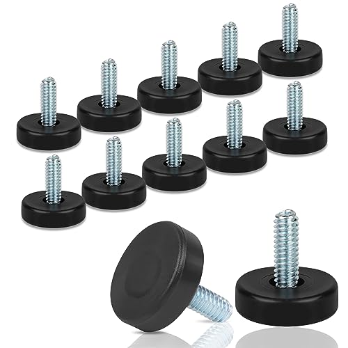 1/4" Thread Furniture Feet Levelers, 12 PCS Adjustable Furniture Feet - size: 1/4"-20