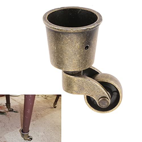 dophee 4Pcs Bronze Swivel Round Cup Caster for 25-30mm/1"-1.18" Wood Legs