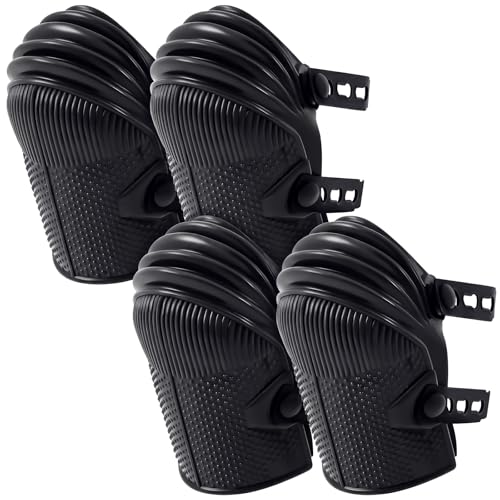 Soulchen 2 Pairs Heavy Duty Construction Knee Pads for Work, Black - color: Black