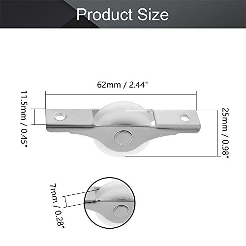MroMax 2Pcs 25mm/0.98" Dia Screen Door Rollers Nylon White Sliding Wheel U Groove Electroplating Sliding Wheel with Stainless Steel Shell for Garage Screen Door - color: 2Pcs White U Groove Wheel