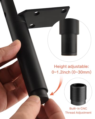 4 Pack Adjustable Furniture Support Legs Stand Black 3.3-4.5 Inch Coffee Table Legs Extenders Dresser Feet Cabinet Feet Replacement L-Shape Desk Leg - color: Black, size: 3.3-4.5 inch(4pcs)