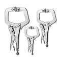 Anxingo 3 Pack Heavy Duty C-Clamp Locking Pliers Set (6" Swivel + 9" Swivel + 11" Swivel Tips) C Clamps with Swivel Pads for Craftsmen Home Workshop - size: 6" + 9" + 11"
