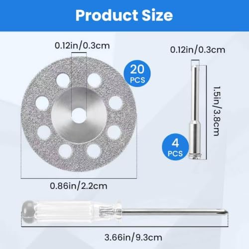 25 Pack 545 Diamond Cutting Wheel Cut - color: Silver 8-hole