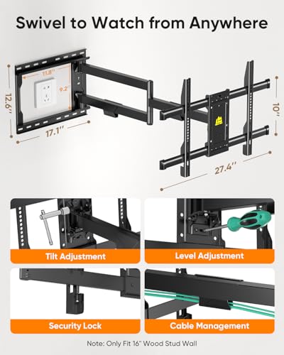 FORGING MOUNT Corner TV Wall Mount for Most 37-75 Inch TVs up to 99lbs - size: Fits 37"-75" TVs