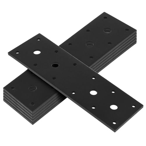 6 Pack Black Flat Tie Mending Plate Bracket for 4x4 Wood Splice