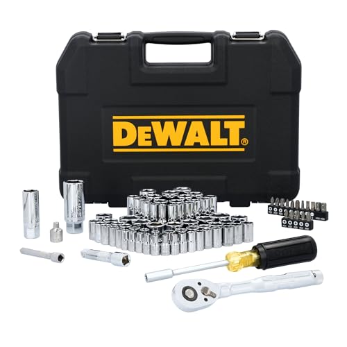 DEWALT Mechanics Tool Set, 84 Piece SAE/Metric Set with Low Profile 72-tooth Ratchet,1/4 Inch Drive (DWMT45424) - style: NEW 84 Piece Set