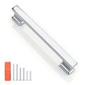 KNOBWELL 6 Pack Polished Chrome Solid Cabinet Pulls 5 Inch(128mm) Hole Center Kitchen Cabinet Handles,Cabinet Hardware for Cupboard Drawer Pulls - color: Polished Chrome, size: Hole Center：5 inch（128mm）
