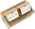 ENERLITES Dual Pop-Up Floor Box Kit, 8.68"x4.81", 20A, Brass - color: Brass-Data Port 8.68 X 4.81 in