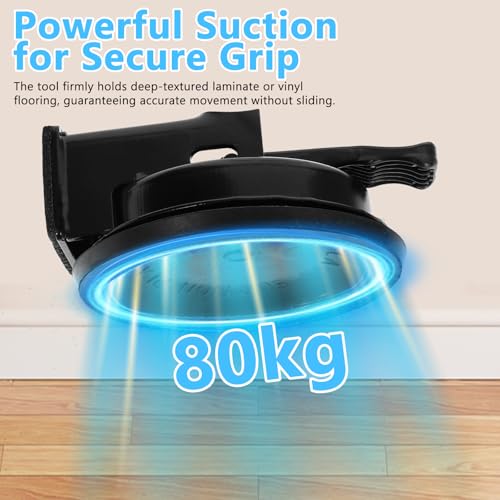 Heavy Duty Floor Gap Fixer Tool with Rubber Mallet, Made of Iron & Enhanced Suction Cup & Non-Scratch Mallet, Floor Gap Repair Kit for Laminate, Vinyl, Wood Floor